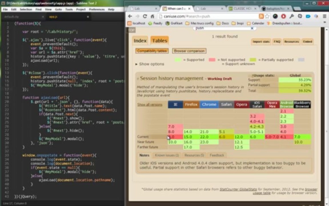 Tutoriel Javascript - Gérer l'historique avec history.pushState()