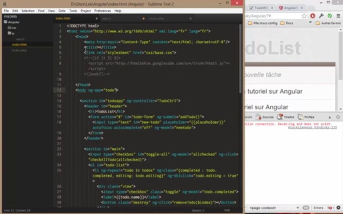 Tutoriel AngularJS - Découverte du Framework, création d'une Todo