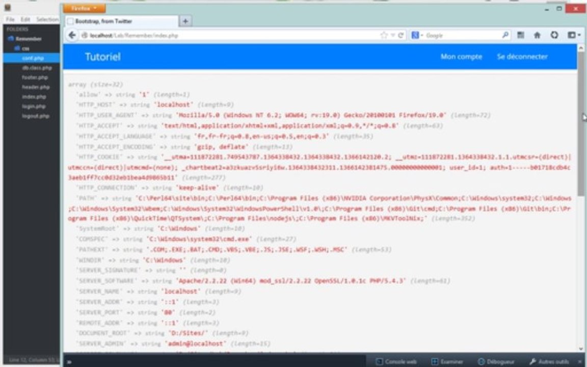 Tutoriel PHP - Connexion persistante ''Se souvenir de moi''