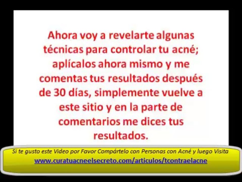 TRATAMIENTO CONTRA EL ACNE - LA CURA