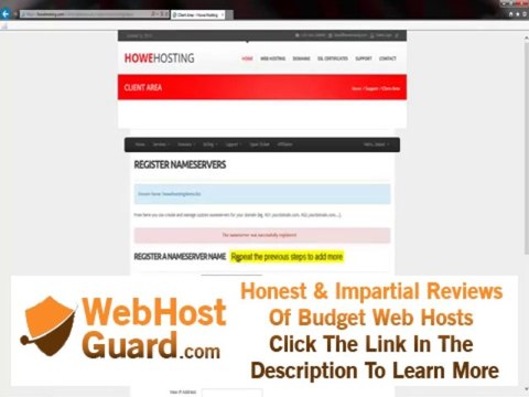 Howe Hosting - Registering your nameservers