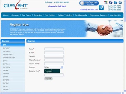 Crescent IT Solutions Online Training and Placement on all IT Courses Promo