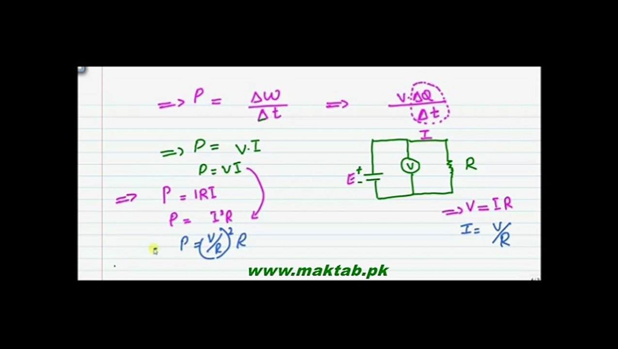 FSc Physics Book2, CH 13 LEC 8 Electric Power and Power Dissipation