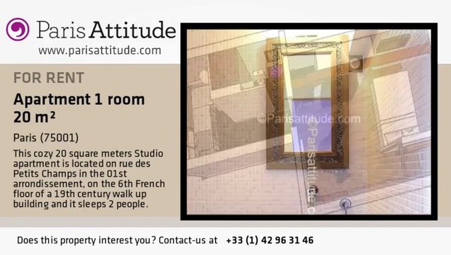 Studio Apartment for rent - Palais Royal, Paris - Ref. 3941