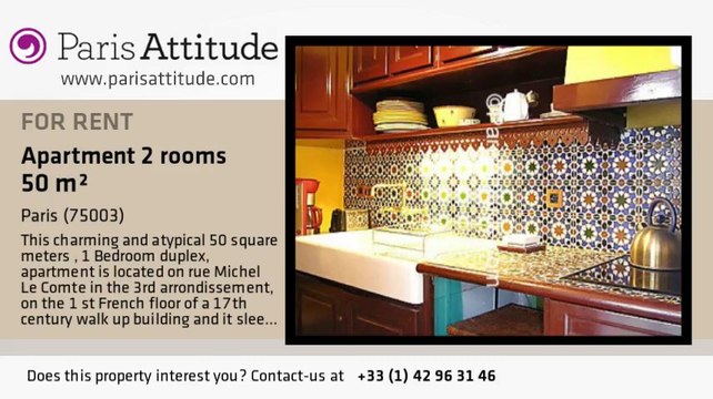 1 Bedroom Duplex for rent - Arts et Métier, Paris - Ref. 6181