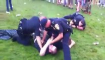 Violent Fight between Cops and Drunk guys.