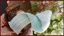 كوفية بغرزة ضفائر light green scarf with braid and lace stitches
