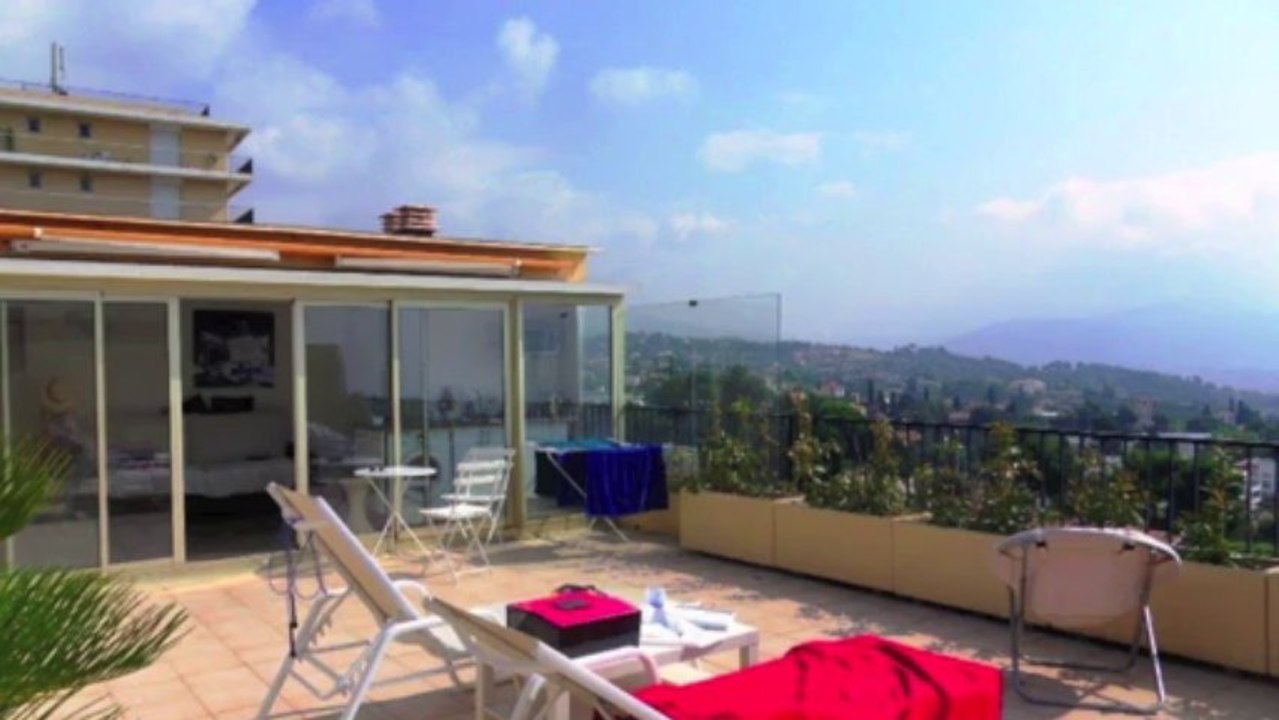 VENTE Appartement NICE - 3 pièces dernier étage - Vue mer CAP FERRAT - Terrasse - Piscine - Tennis