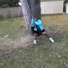 FAT Teenager on a SWING... FAIL!