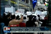Manifestantes piden dimisión de Jimmy Kimmel de televisión ABC