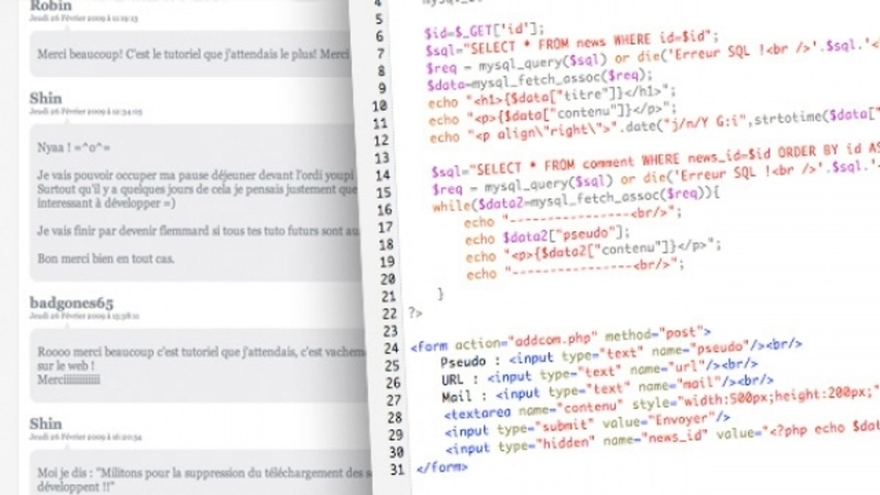 Tutoriel PHP - Système de commentaire