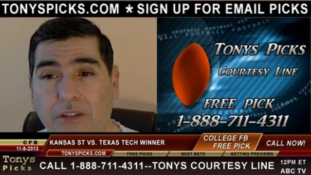 Texas Tech Red Raiders vs. Kansas St Wildcats Pick Prediction NCAA College Football Odds Preview 11-9-2013