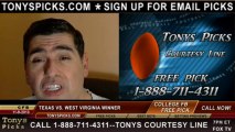 Texas Longhorns vs. West Virginia Mountaineers Pick Prediction NCAA College Football Odds Preview 11-9-2013
