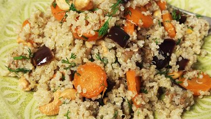 How To Make A Roasted Aubergine And Quinoa Salad