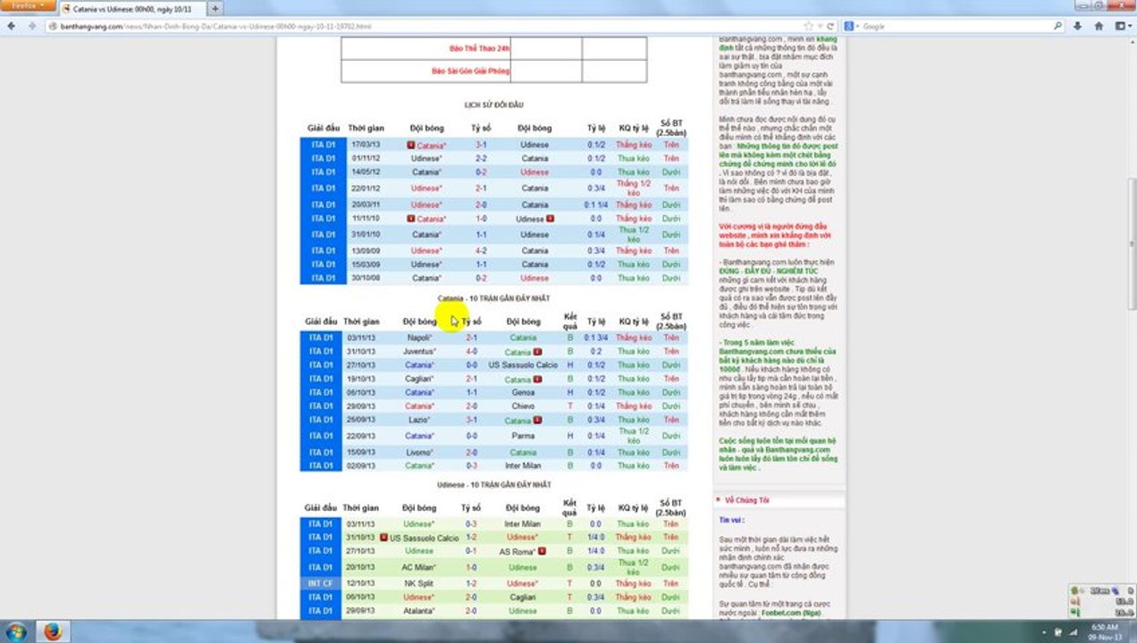 Catania vs Udinese 00h00 ngay 10 11 : Banthangvang