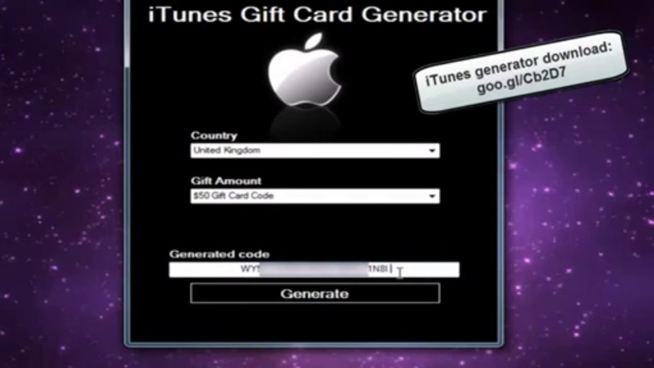 iTunes Gift Card Code Generator 2013 Download