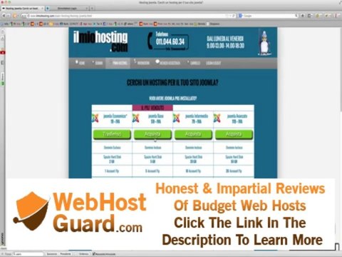 Hosting Joomla: video che vi mostra i pacchetti joomla di IlMIoHosting.com