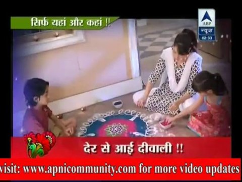Ankita Ne Banai Diwali Ki Rangoli-Pavitra Rishta-09 Nov 2013
