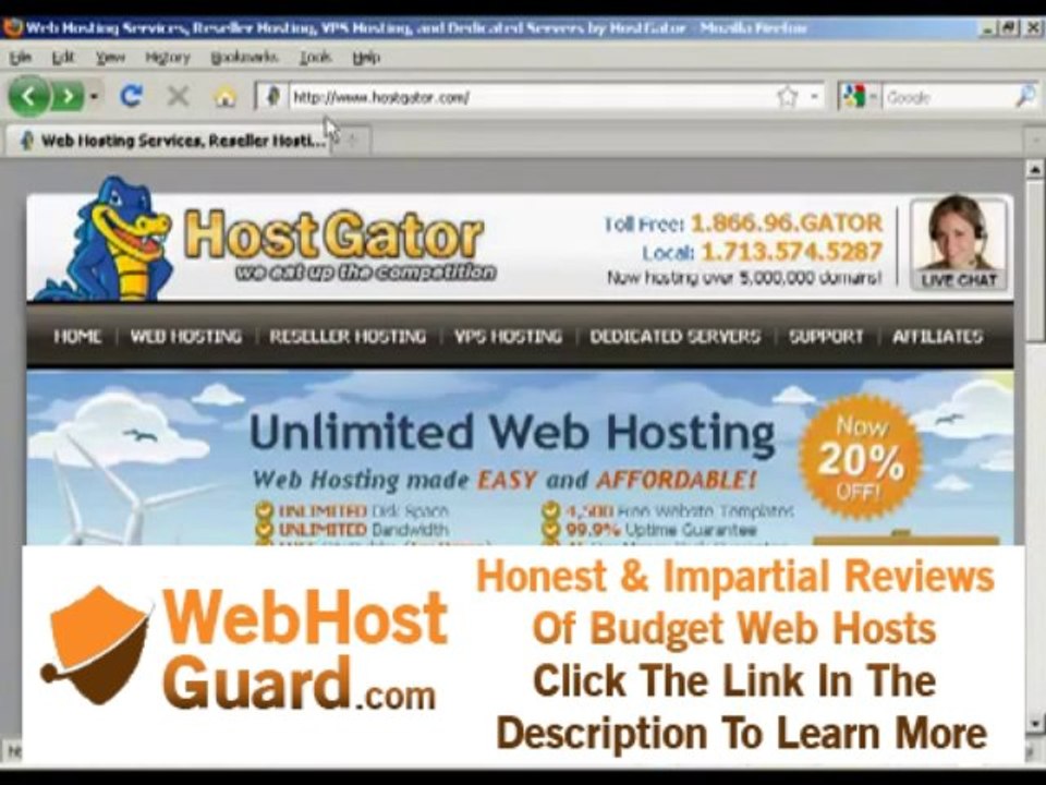 How To Choose & Register A Web Hosting Provider - Hostgator Site Builder - WEBSPACE1CENT