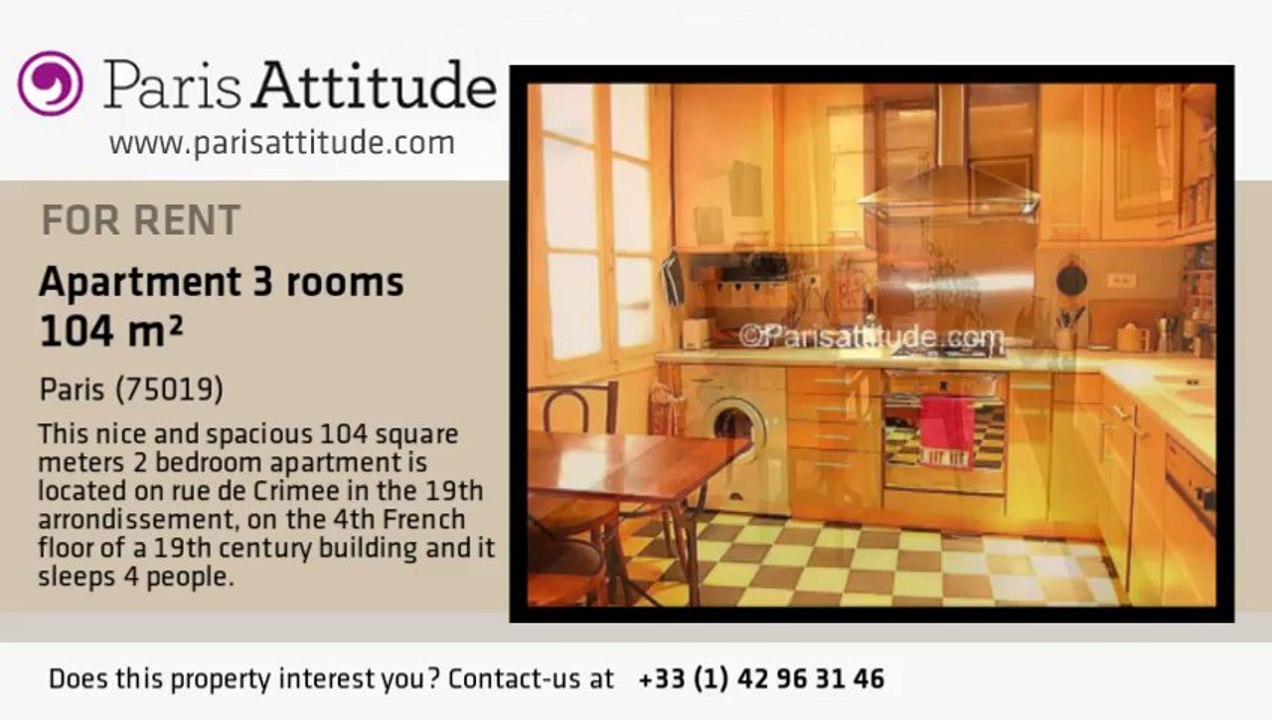 2 Bedroom Apartment for rent - Crimée, Paris - Ref. 1154