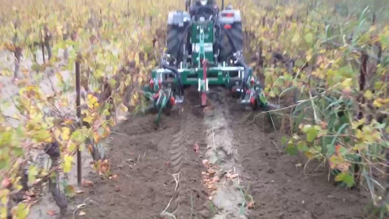 Interceps AGUILAR en mode bineuse après un premier passage en décavaillonneuse.