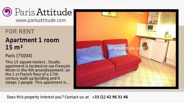 Studio Apartment for rent - St Paul, Paris - Ref. 2409