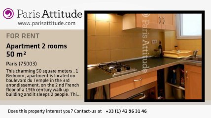 1 Bedroom Apartment for rent - Temple, Paris - Ref. 7908