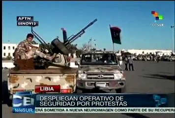 Despliegan operativo de seguridad por protestas en Libia