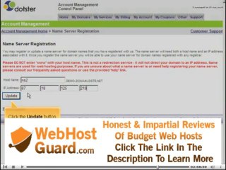 Dotster com   Registering name servers - Adult-Hosting.com