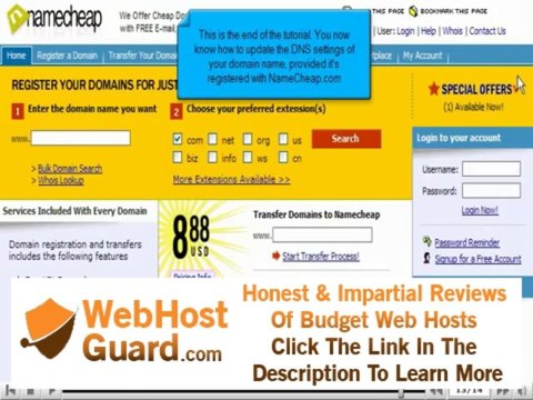 Updating DNS at NameCheap.com - canadian Web Hosting