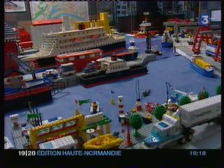 Le Port de Rouen et le Pont Flaubert en briques Lego