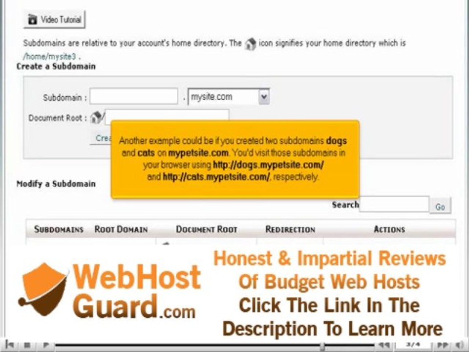 What are parked and addon domains? What about subdomains? - Web Hosting Tutorial