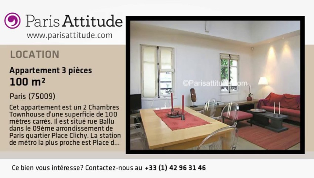 Maison de Ville 2 Chambres à louer - Place de Clichy, Paris - Ref. 4489