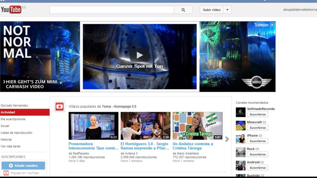 Crear canal de youtube