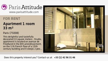 Studio Apartment for rent - Arc de Triomphe, Paris - Ref. 7684