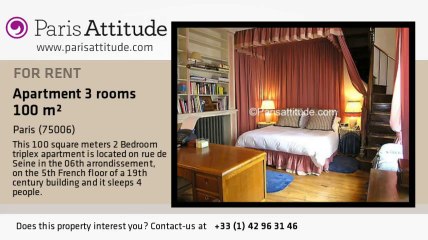 2 Bedroom Triplex for rent - St Germain, Paris - Ref. 2109