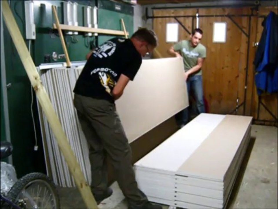 Pliage de plaques placo platre