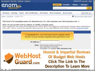 eNom com   Registering name servers - Adult-Hosting.com