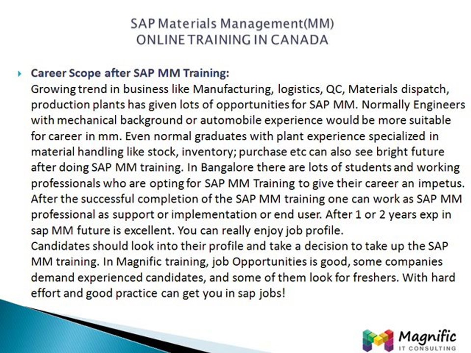 SAP MM online training@magnifictraining