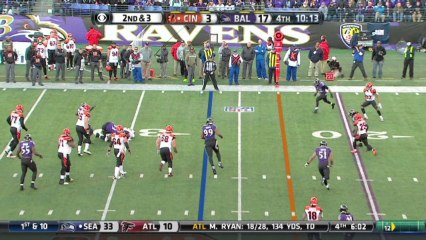 Ravens defense, sack, 4-yd loss