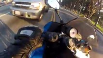 Motorcycle driver skills!!! So close to a big CRASH!