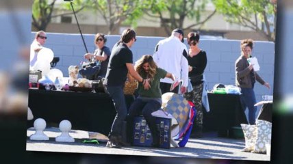 Kim Kardashian Takes a Tumble at Charity Yard Sale