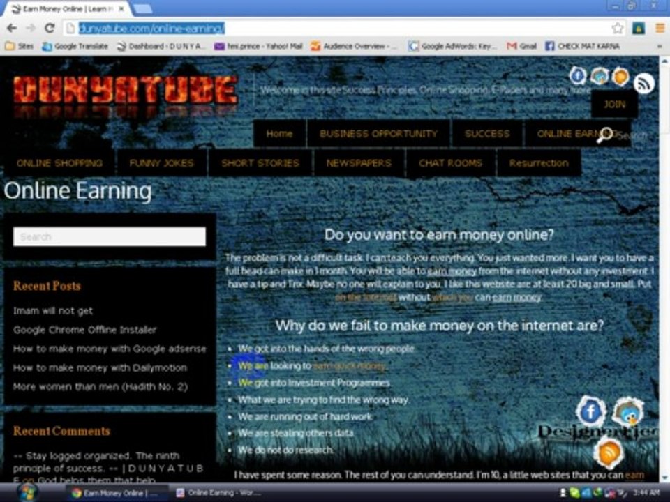 Online earning Learn How to earn money online