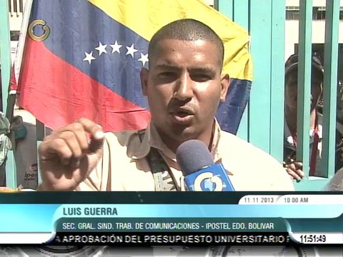 Trabajadores de Ipostel protestaron en Bolívar para exigir pago de pasivos laborales