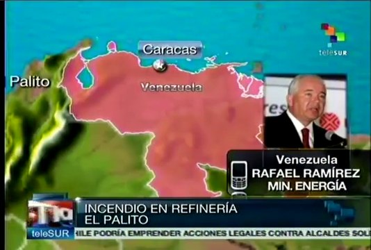 Incendio en la refinería de petróleo venezolana El Palito