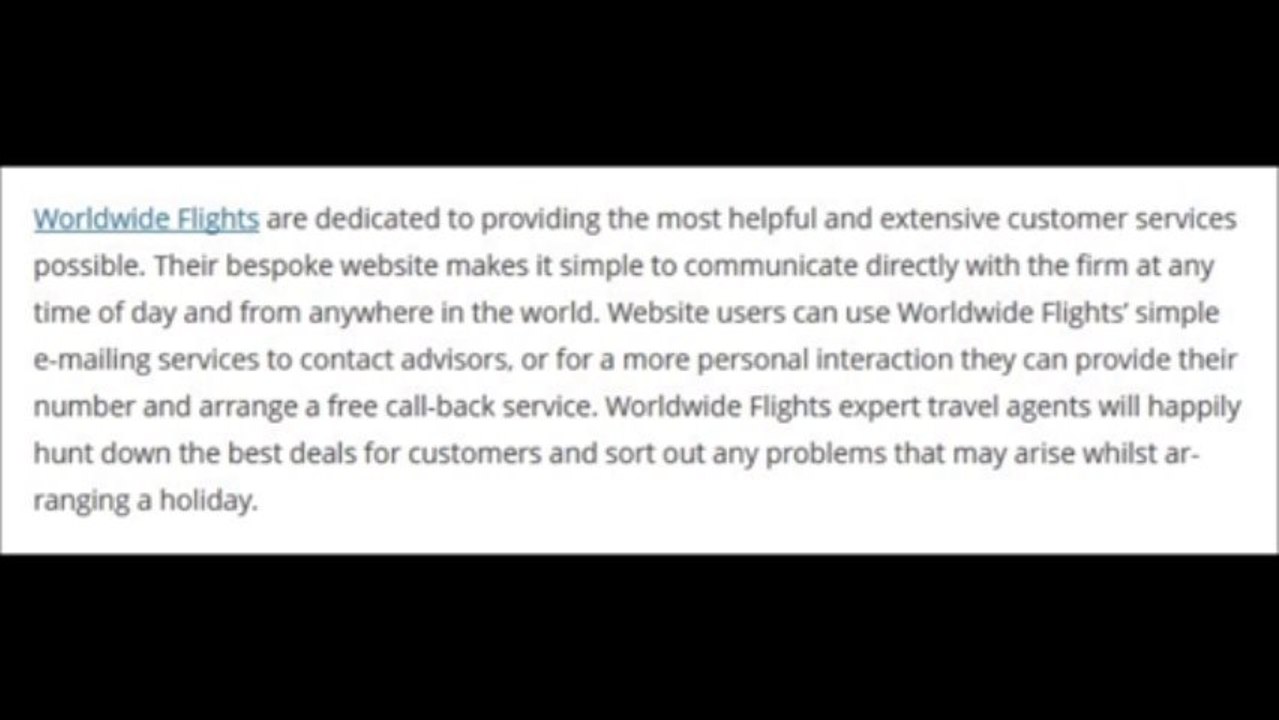 Worldwide flights - Relaxing on holiday with Worldwide Flights