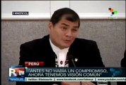 Correa y Humala encabezan gabinete ministerial binacional en Perú