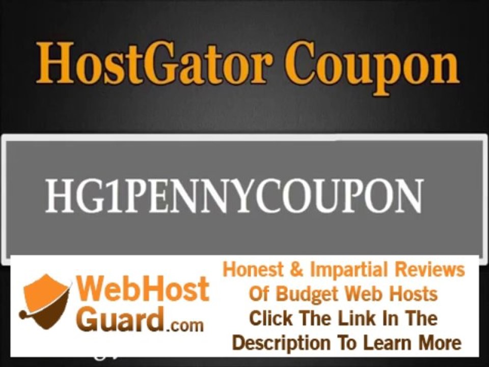 Hostgator 1 Cent Coupon - HG1PENNYCOUPON - Hostgator 1 Cent