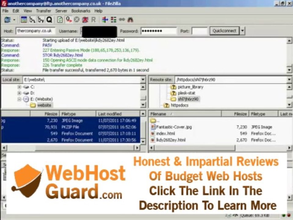 How to Upload Files to your Webhosting Account using FTP