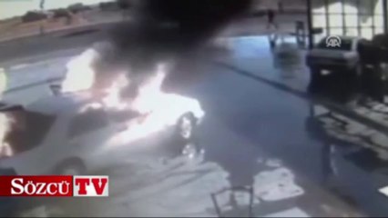 LPG dolumu yapılan otomobilde patlama